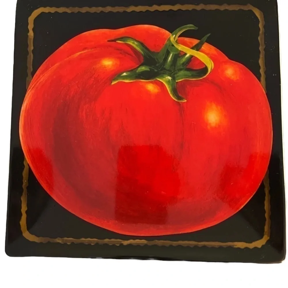 HARRY & DAVID Vintage Vegetables 4 Square Salad Plates 8
